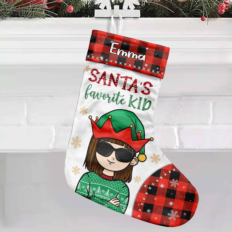 Santa's Favorite Kid - Merry Christmas To The Coolest Kid - Personalized Christmas Stocking