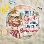 Life Is Better At The Beach - Bestie Personalized Custom Round Shaped Beach Towel - Gift For Besties, BFF, Sisters