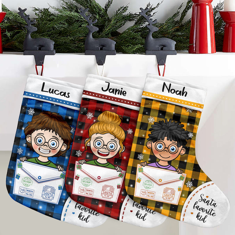 Santa's Favorite Kid - Happy Christmas - Personalized Christmas Stocking