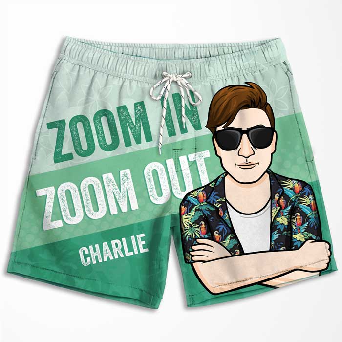 I See You Lookin' At My PIC - Personalized Couple Beach Shorts - Gift For Couples, Husband Wife
