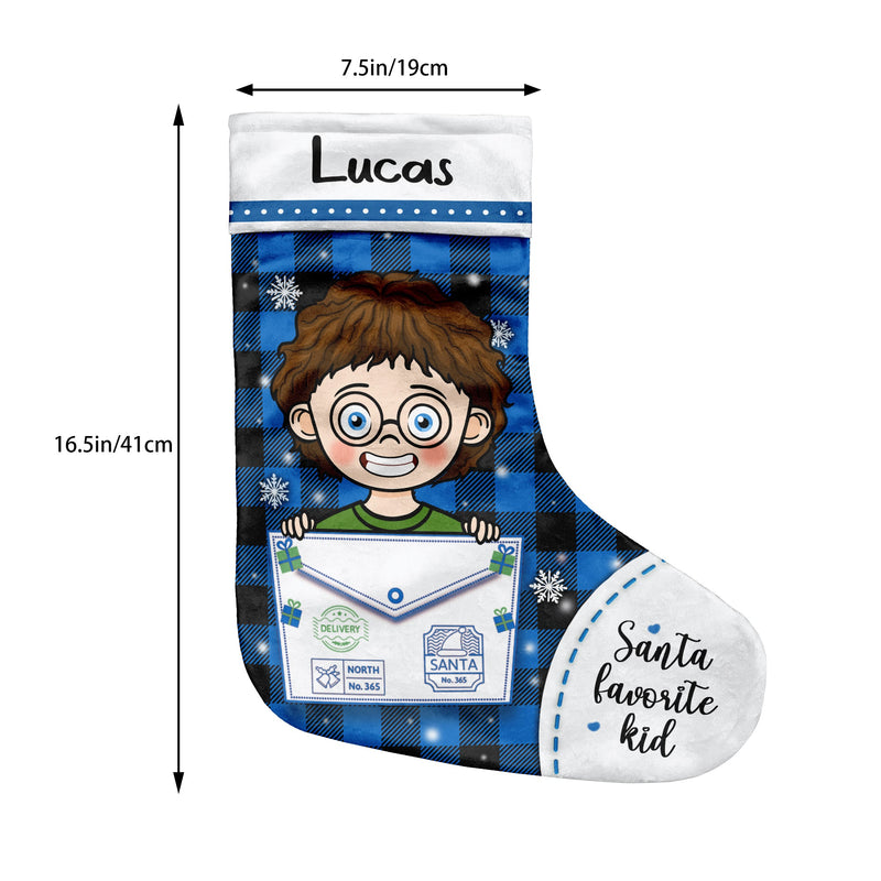 Santa's Favorite Kid - Happy Christmas - Personalized Christmas Stocking