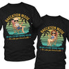 It's Not Where You Go, It's Who You Travel With - Personalized Matching Couple T-Shirt - Gift For Couple, Husband Wife, Anniversary, Engagement, Wedding, Marriage Gift