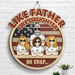 Like Father Like Daughter - Personalized Shaped Wood Sign - Gift For Dad