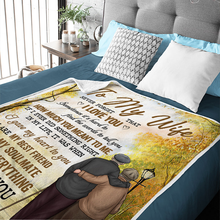 To My Wife Never Forget That I Love You - Gift For Couples, Personalized Blanket