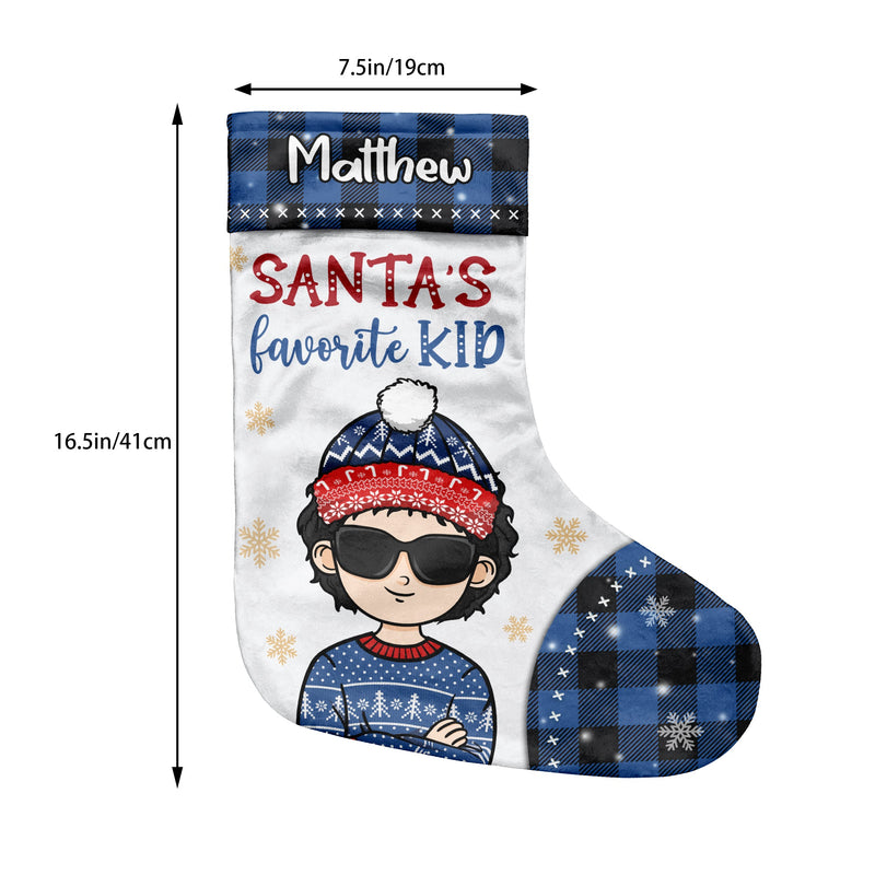 Santa's Favorite Kid - Merry Christmas To The Coolest Kid - Personalized Christmas Stocking