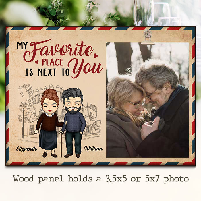 My Favorite Place Is Next To You - Gift For Couples, Personalized Photo Frame
