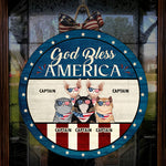 God Bless America - Funny Personalized Cat Door Sign
