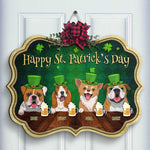 Happy Saint Patrick's Day - Gift For Dog Lovers, Personalized Shaped Wood Sign