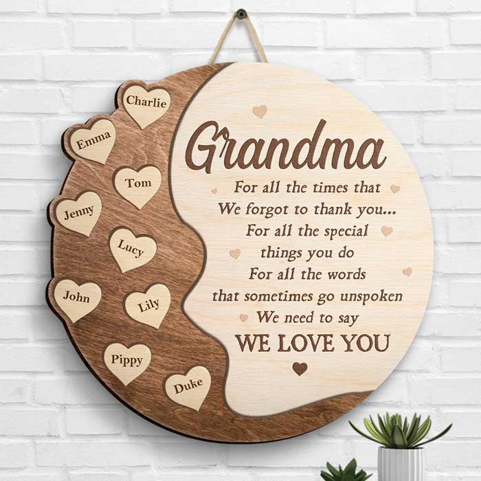 We Need To Say We Love You - Gift For Mom, Grandma - Personalized Shaped Wood Sign