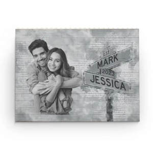 Custom Photo I'm Always With You - Couple Personalized Custom Horizontal Rectangle Shaped Building Brick Blocks - Gift For Husband Wife, Anniversary