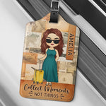 Find Moments Not Things - Travel Personalized Custom Luggage Tag - Holiday Vacation Gift, Gift For Adventure Travel Lovers