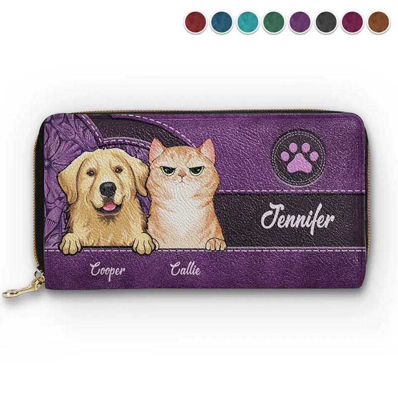 Pets Are Humanizing - Dog & Cat Personalized Custom Leather Long Wallet - Gift For Pet Owners, Pet Lovers