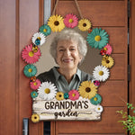 Custom Photo Grandma's Garden - Family Personalized Custom Shaped Home Decor Wood Sign - House Warming Gift For Grandma