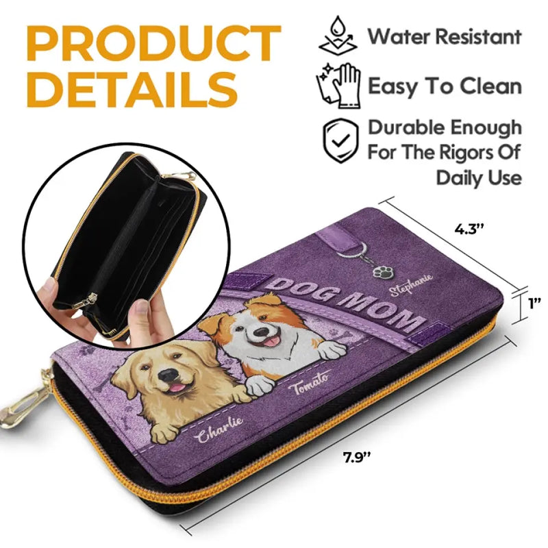 A Dog Loves You More - Dog & Cat Personalized Custom Leather Long Wallet - Gift For Pet Owners, Pet Lovers