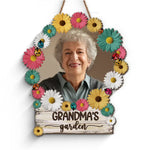 Custom Photo Grandma's Garden - Family Personalized Custom Shaped Home Decor Wood Sign - House Warming Gift For Grandma