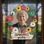 Custom Photo Grandma's Garden - Family Personalized Custom Shaped Home Decor Wood Sign - House Warming Gift For Grandma