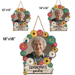Custom Photo Grandma's Garden - Family Personalized Custom Shaped Home Decor Wood Sign - House Warming Gift For Grandma