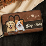 My Fur Mom Brings Me Along - Dog & Cat Personalized Custom Leather Long Wallet - Gift For Pet Owners, Pet Lovers