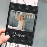 Custom Photo Happiness Is A Way Of Travel - Travel Personalized Custom Passport Cover, Passport Holder - Holiday Vacation Gift, Gift For Travel Lovers