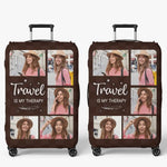 Custom Photo Catch Flight Not Feelings - Travel Personalized Custom Luggage Cover - Holiday Vacation Gift, Gift For Adventure Travel Lovers