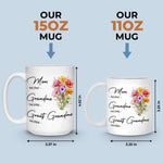 The Most Important Time Is Family Time - Family Personalized Custom Mug - Gift For Mom, Grandma, Great Grandma