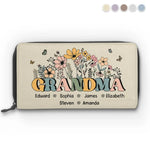 My Mother Is My Root, My Foundation - Family Personalized Custom Leather Long Wallet - Mother's Day, Gift For Mom, Grandma