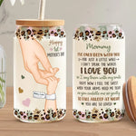 You Cuddle Me So Gently - Family Personalized Custom Glass Cup, Iced Coffee Cup - Mother's Day, Baby Shower Gift, Gift For First Mom