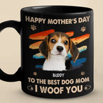 Custom Photo Mother Is The Sweetest Gift - Dog & Cat Personalized Custom Black Mug - Mother's Day, Gift For Mom, Dog Lovers
