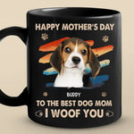 Custom Photo Mother Is The Sweetest Gift - Dog & Cat Personalized Custom Black Mug - Mother's Day, Gift For Mom, Dog Lovers