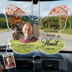 Custom Photo Forever In My Heart - Memorial Personalized Custom Car Ornament - Acrylic Custom Shaped - Sympathy Gift For Family Members