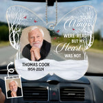 Custom Photo My Heart Was Not Ready For Your Leave - Memorial Personalized Custom Car Ornament - Acrylic Custom Shaped - Sympathy Gift For Family