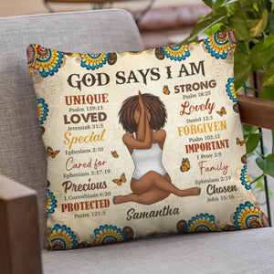 Dieu dit « Je suis » - Coussin de yoga personnalisé - Cadeau pour les amateurs de yoga