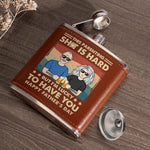 When I'm At My Best, I'm My Father's Daughter - Family Personalized Custom Hip Flask - Father's Day, Gift For Dad, Grandpa