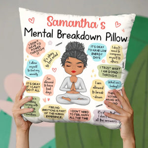 Mon oreiller d'affirmations quotidiennes - Oreiller personnalisé pour le yoga - Cadeau pour les amateurs de yoga