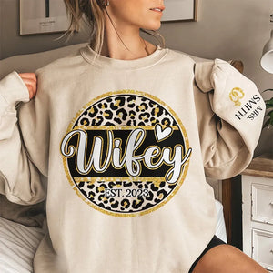 I Love My Wife - Couple Personalized Custom Unisex Sweatshirt With Design On Sleeve - Gift For Husband Wife, Anniversary