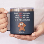 I Will Be Watching Your Snack - Dog Personalized Custom 14oz Stainless Steel Tumbler With Handle - Gift For Dog Lovers