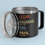 Life Of A Man - Family Personalized Custom 14oz Stainless Steel Tumbler With Handle - Father's Day, Gift For Husband, Dad, Grandpa