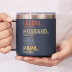 Life Of A Man - Family Personalized Custom 14oz Stainless Steel Tumbler With Handle - Father's Day, Gift For Husband, Dad, Grandpa