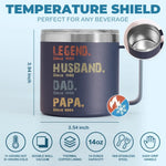 Life Of A Man - Family Personalized Custom 14oz Stainless Steel Tumbler With Handle - Father's Day, Gift For Husband, Dad, Grandpa