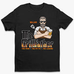 The Grillfather, The Real Master - Family Personalized Custom Unisex T-shirt, Hoodie, Sweatshirt - Father's Day, Gift For Dad, Grandpa, Husband