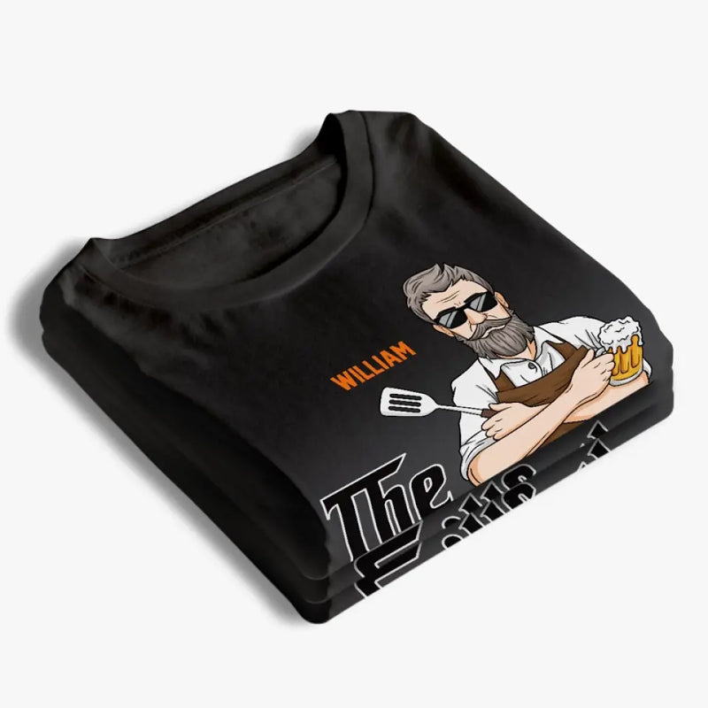 The Grillfather, The Real Master - Family Personalized Custom Unisex T-shirt, Hoodie, Sweatshirt - Father's Day, Gift For Dad, Grandpa, Husband
