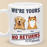 We're Yours And Forever - Dog & Cat Personalized Custom Mug - Gift For Dog Lovers, Cat Lovers