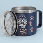 I Woof You Every Day - Dog Personalized Custom 14oz Stainless Steel Tumbler With Handle - Gift For Dad, Dog Lovers