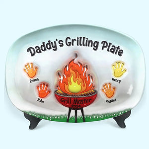 The Power Of A Dad In A Child’s Life - Family Personalized Custom 3D Inflated Effect Platter - Father's Day, Gift For Dad, Grandpa