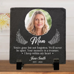Custom Photo To Live In The Hearts - Memorial Personalized Custom Square Shaped Memorial Stone - Sympathy Gift For Family Members