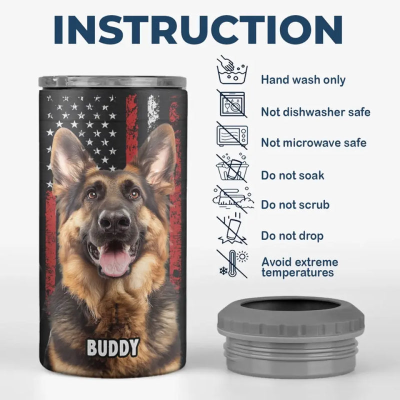 Custom Photo Hold My Drink I Gotta Pet This Dog - Dog Personalized Custom 4 In 1 Can Cooler Tumbler - Father's Day, Gift For Dog Lovers, Dad, Husband