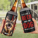 Custom Photo Hold My Drink I Gotta Pet This Dog - Dog Personalized Custom 4 In 1 Can Cooler Tumbler - Father's Day, Gift For Dog Lovers, Dad, Husband