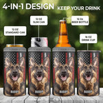 Custom Photo Hold My Drink I Gotta Pet This Dog - Dog Personalized Custom 4 In 1 Can Cooler Tumbler - Father's Day, Gift For Dog Lovers, Dad, Husband