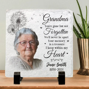 Custom Photo Your Life Was A Blessing - Memorial Personalized Custom Square Shaped Memorial Stone - Sympathy Gift For Family Members