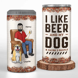 Mes amis sont des chiens et de la bière - Gobelet isotherme 4 en 1 personnalisé pour chien - Fête des pères, cadeau pour les propriétaires d'animaux et les amoureux des animaux